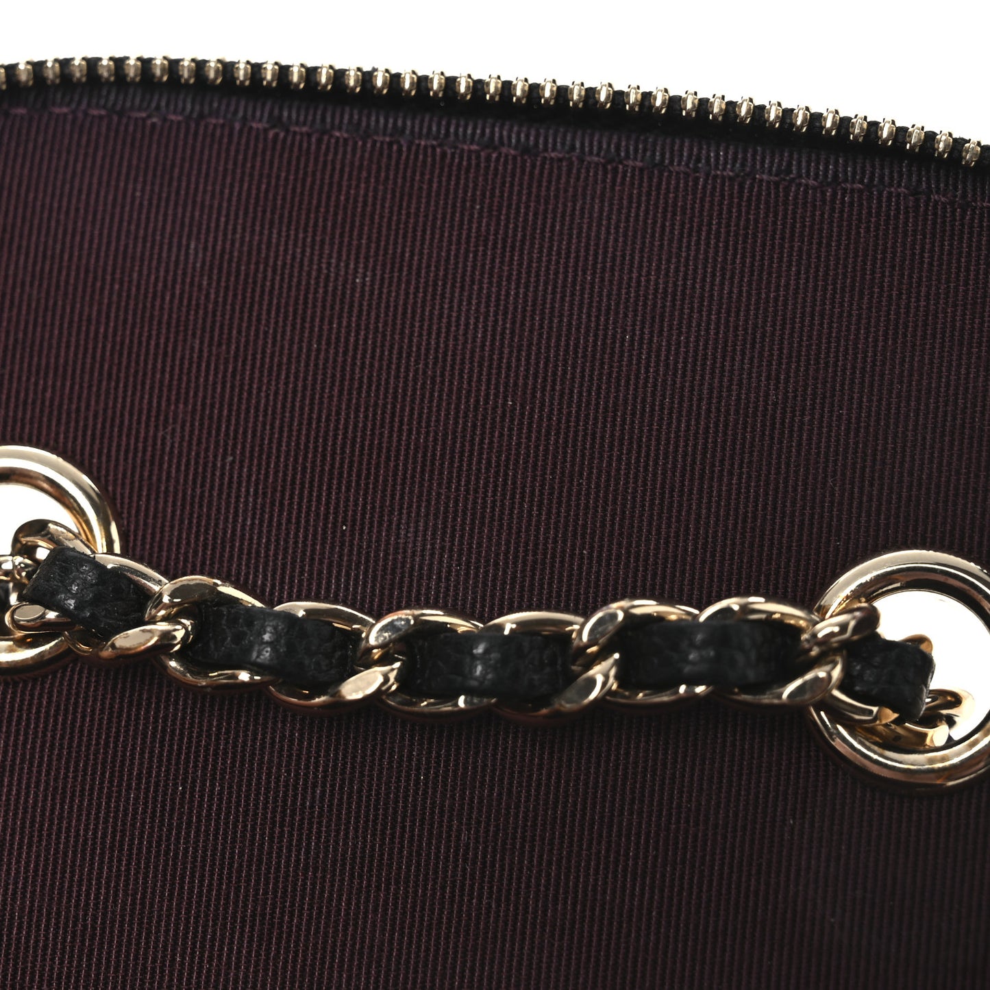 Caviar Quilted Mini Vanity Case With Chain Black