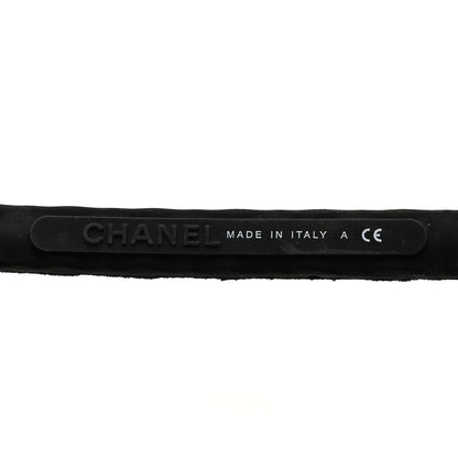 Chanel Metal Lambskin Quilted CC Pilot Summer Aviator Sunglasses 4204-Q Black Purple 5 of 8