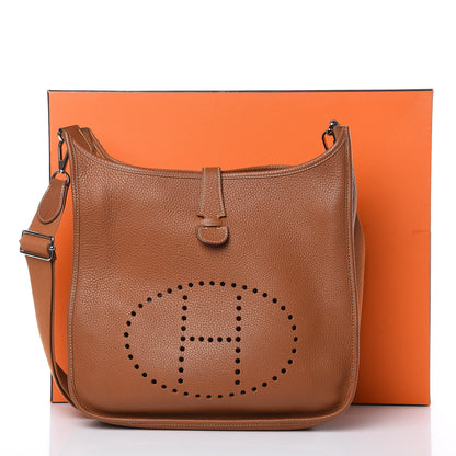 Hermes Taurillon Clemence Evelyne III GM Gold 16 of 16