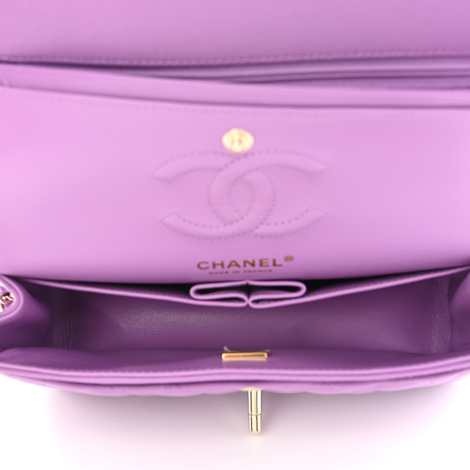 Chanel Caviar Quilted Small Double Flap Purple 5 of 11