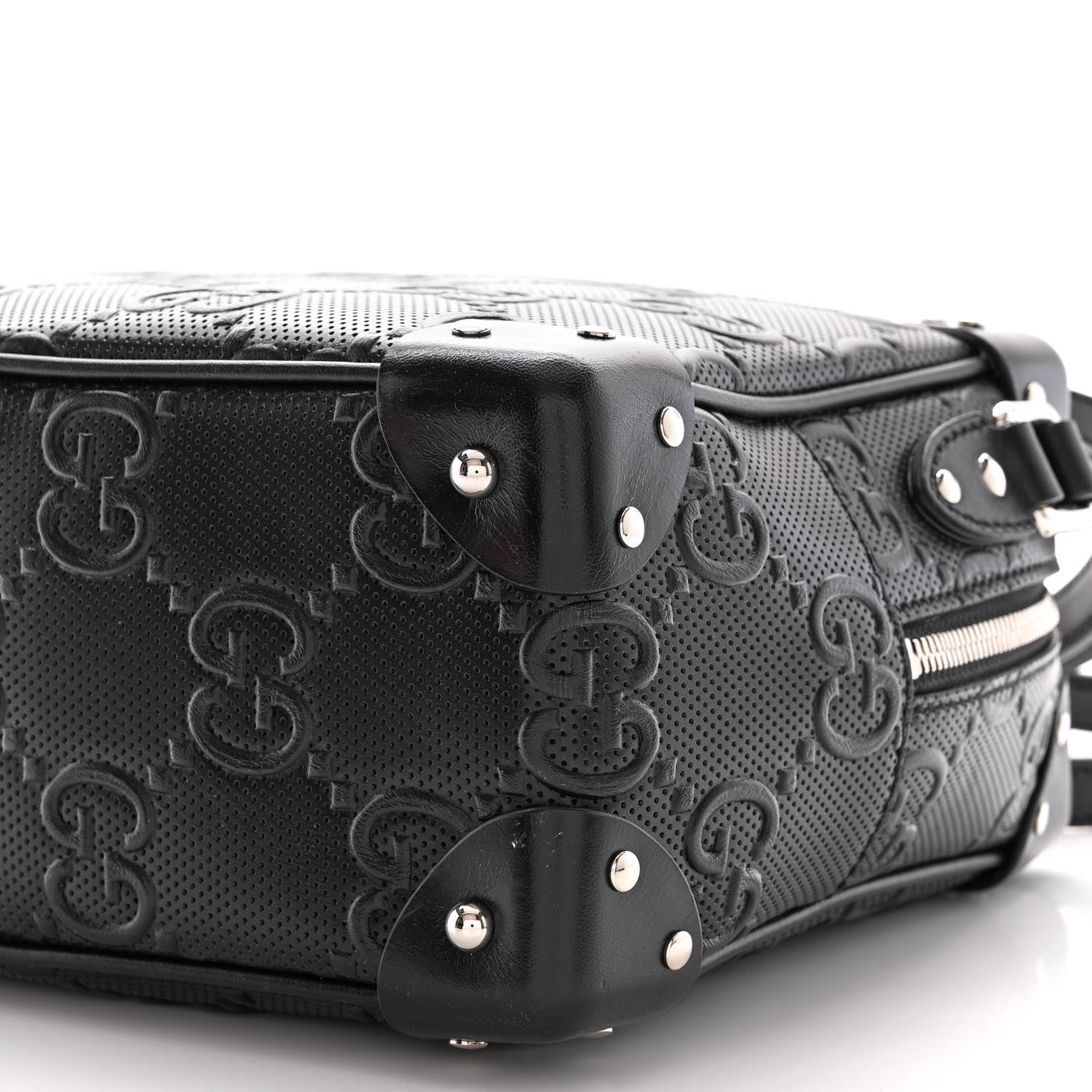 Gucci Calfskin GG Tennis Embossed Square Messenger Bag Black 10 of 10