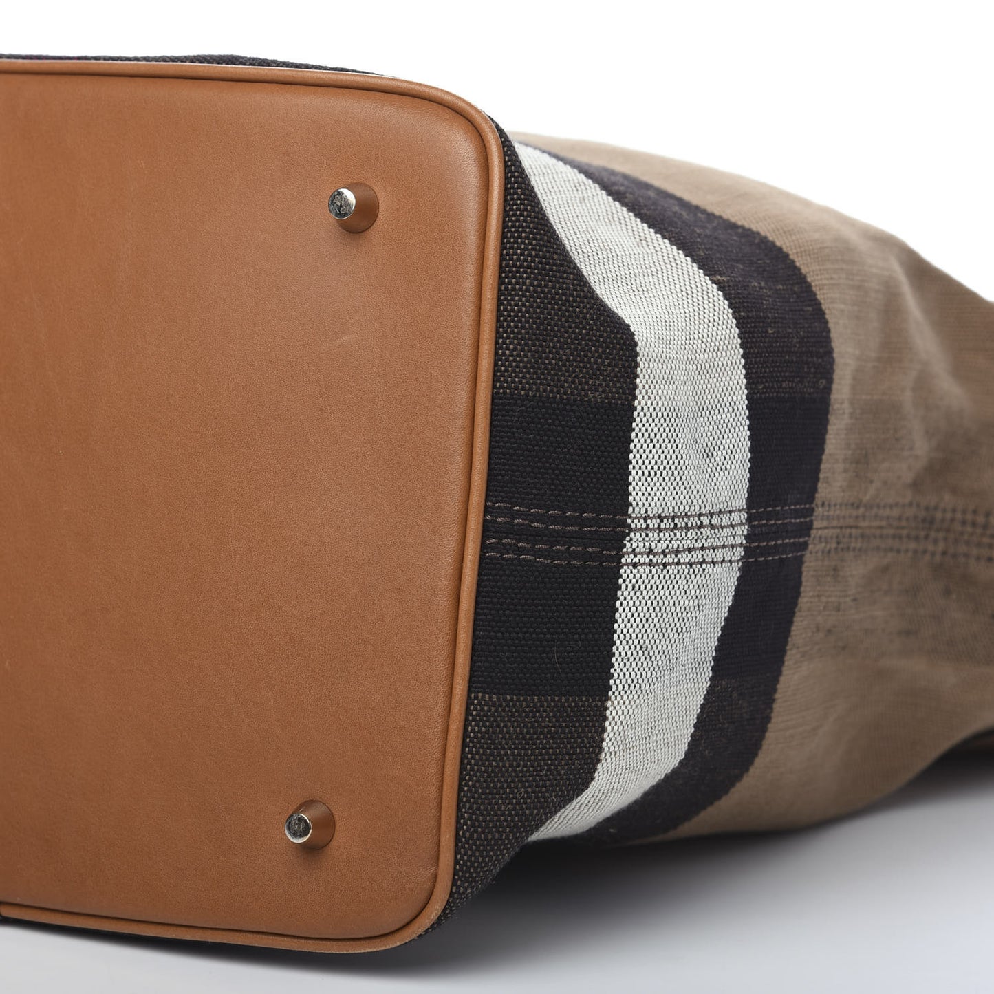 Grainy Calfskin Canvas Mega Check Medium Ashby Tassel Hobo Saddle Brown