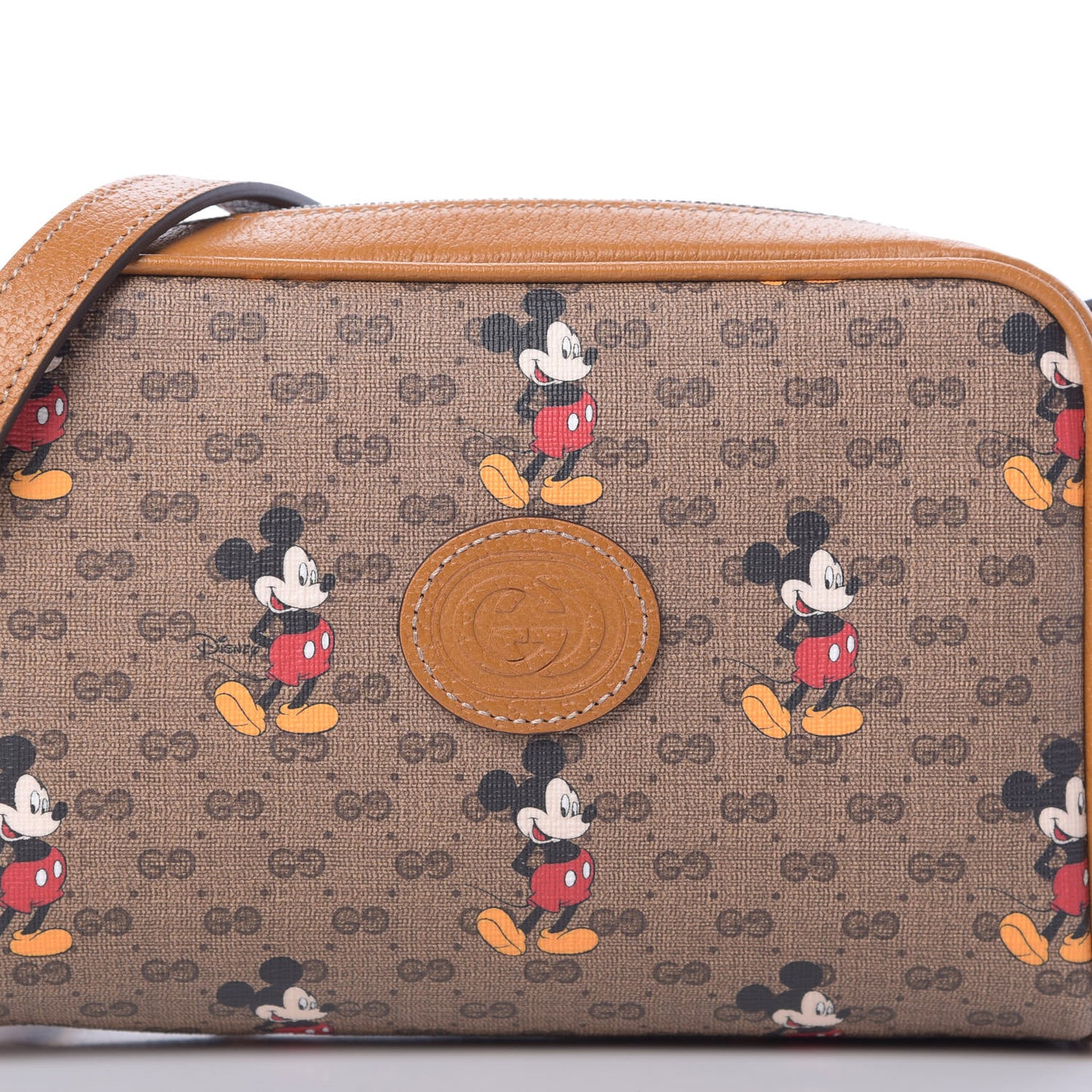 X DISNEY Mini Vintage GG Supreme Monogram Mickey Mouse Shoulder Bag Beige Vintage Sun Oil