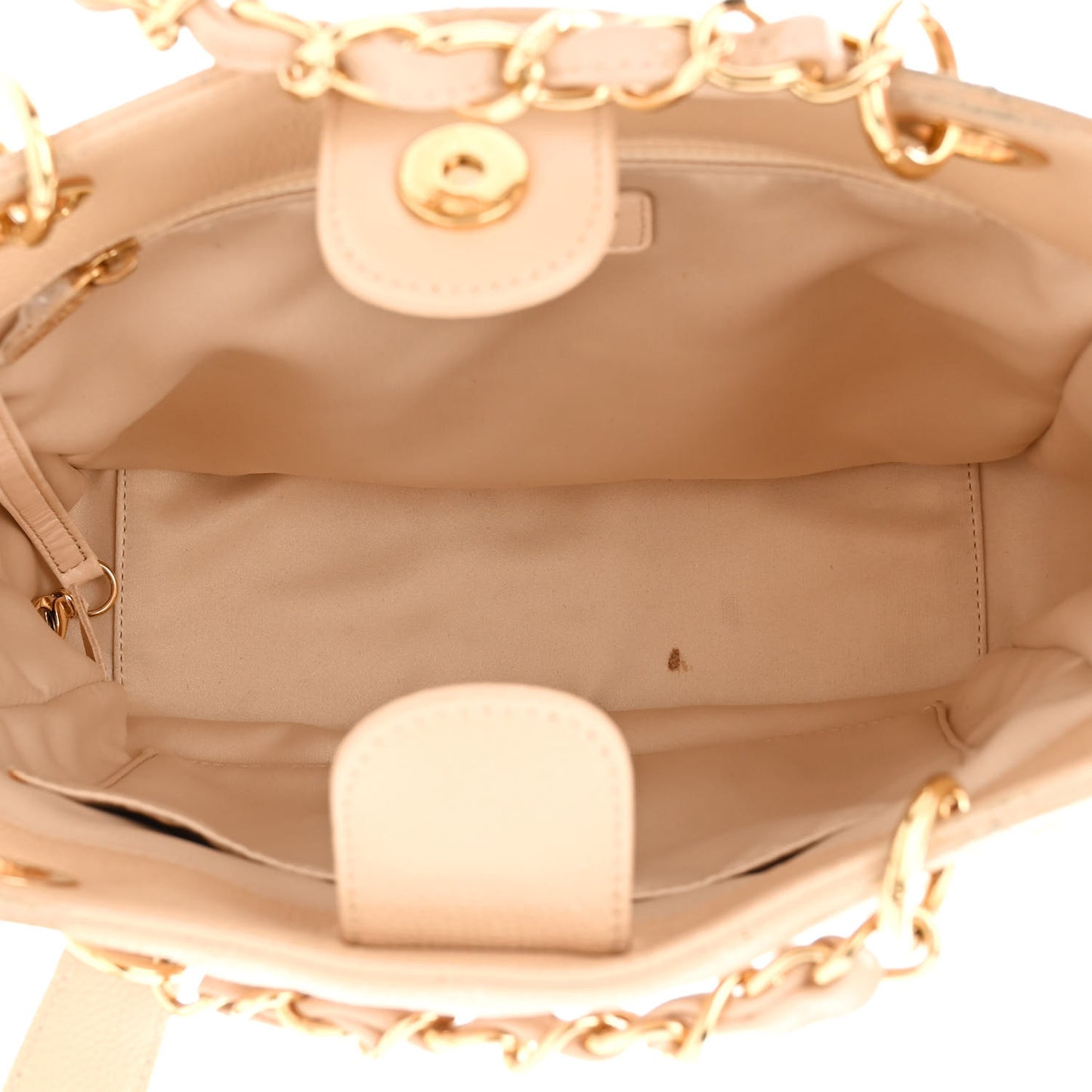 Caviar Quilted Petit Shopping Tote PST Beige Clair