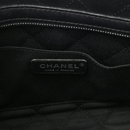 Chanel Calfskin Stitched Paris In Rome Shoulder Bag Black 6 of 13
