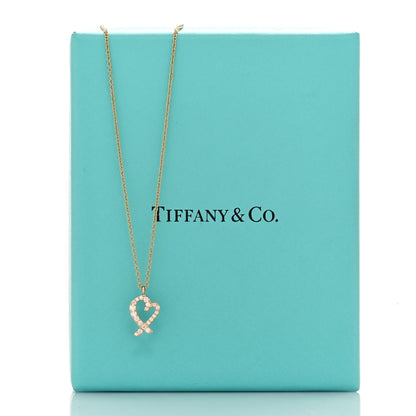 Tiffany 18K Rose Gold Diamond Mini Paloma Picasso Loving Heart Pendant Necklace 5 of 5
