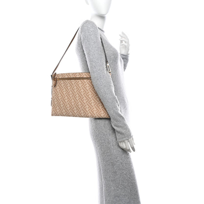 Fendi Wool Vitello King FF 1974 Diagonal Clutch Shoulder Bag Beige Cammello Sand 2 of 10