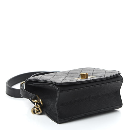 Chanel Goatskin Quilted Small Rita Top Handle Flap Black 4 of 10