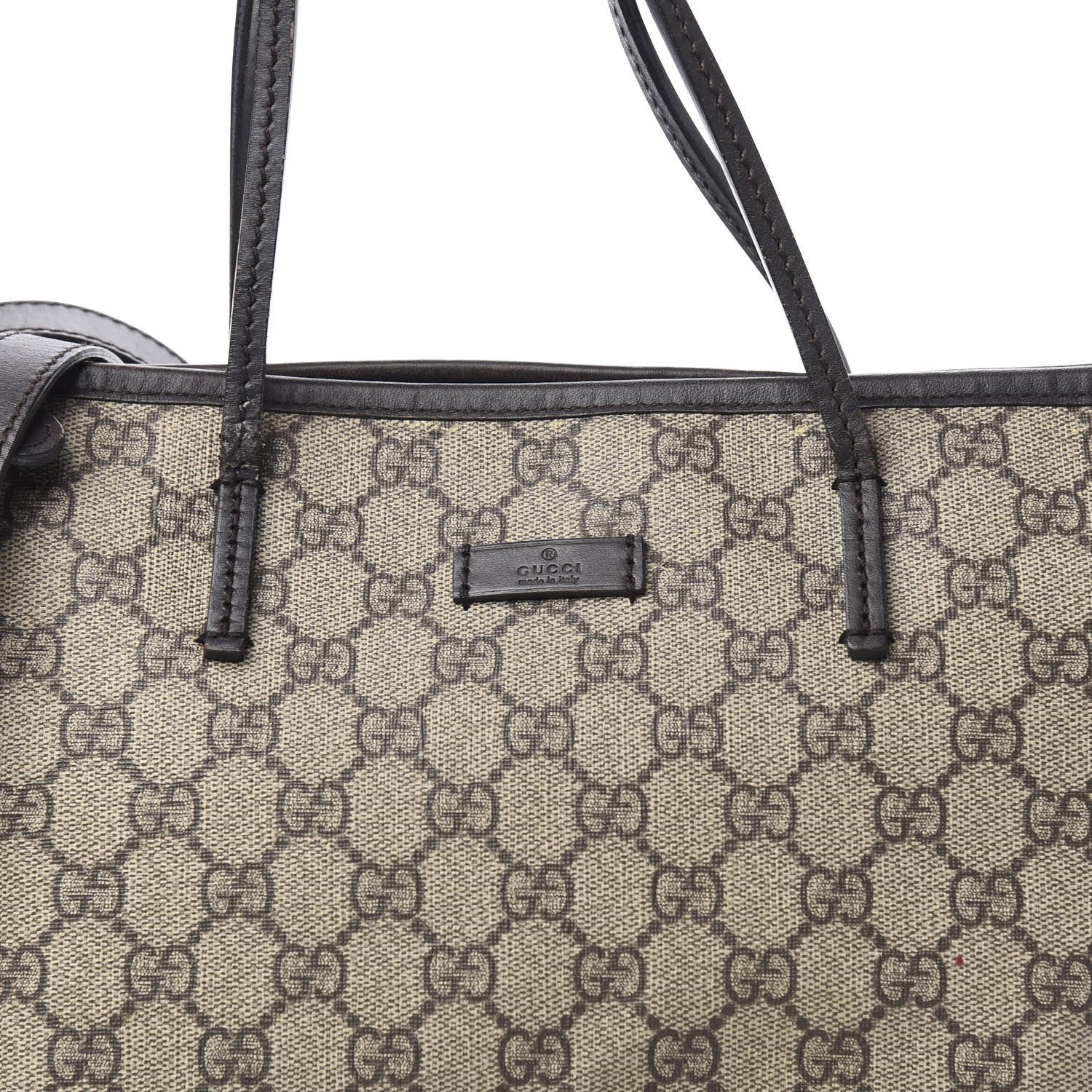 Gucci GG Supreme Monogram Medium Zippered Tote Dark Brown 11 of 27