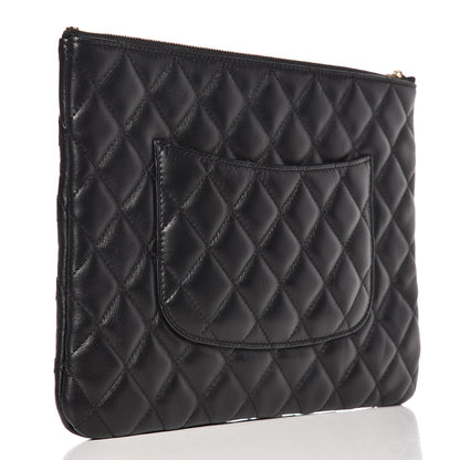 Chanel Lambskin Quilted Medium Cosmetic Case Black 3 of 7