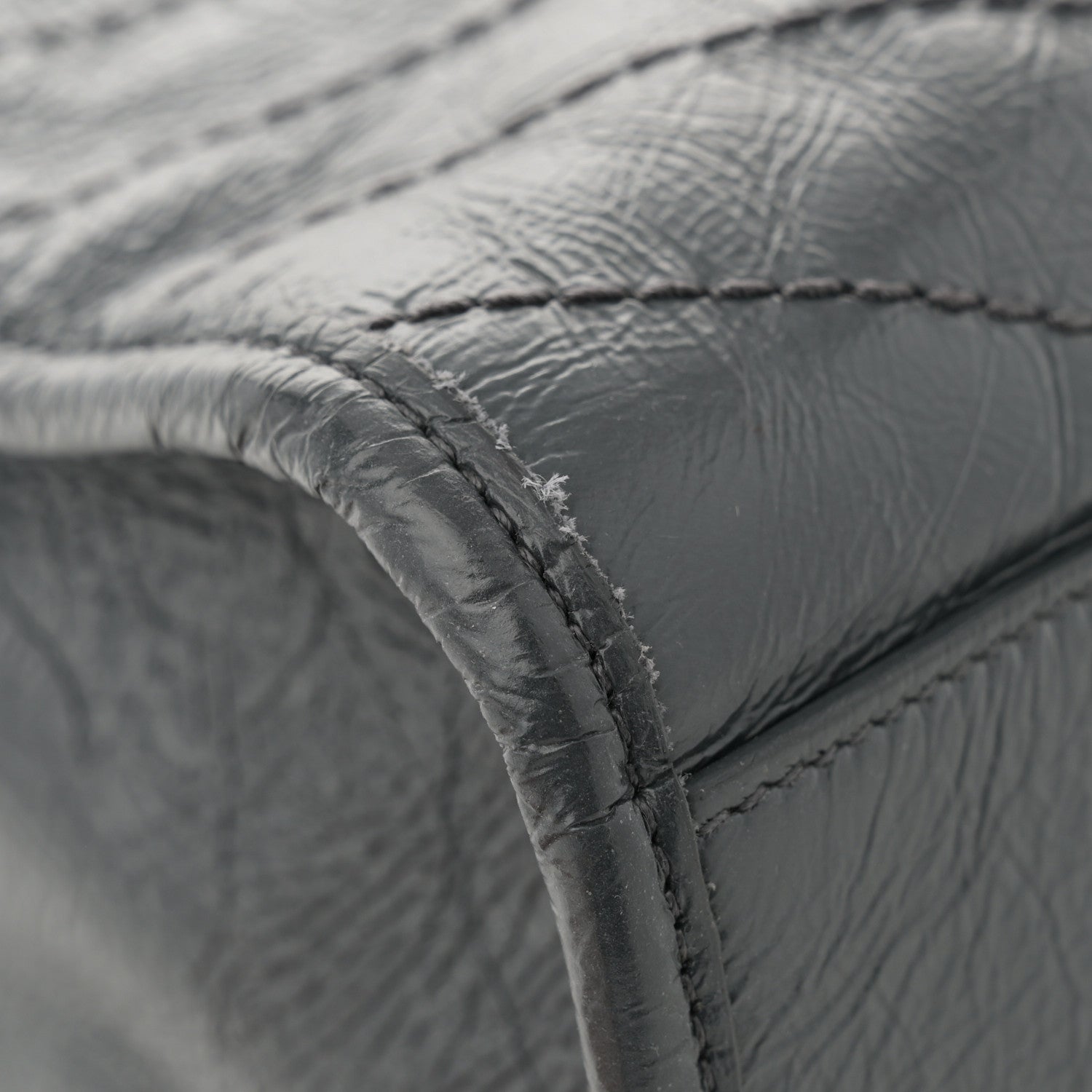 Saint Laurent Crinkled Calfskin Matelasse Monogram Large Niki Shopper Tote Dark Smog 11 of 11