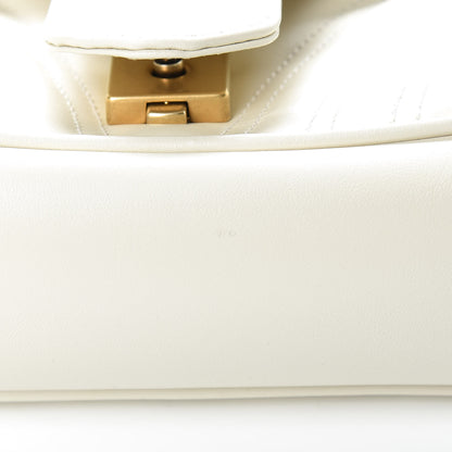 Gucci Calfskin Matelasse Small GG Marmont Shoulder Bag White 11 of 13