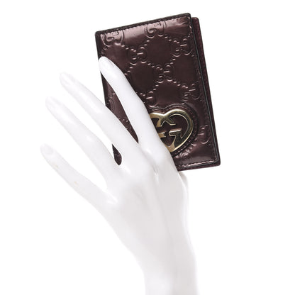 Gucci Shine Guccissima Lovely Heart Mini ID Wallet Scarlatto 2 of 10