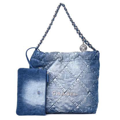 Chanel Denim Quilted Small Chanel 22 Blue 1 of 10