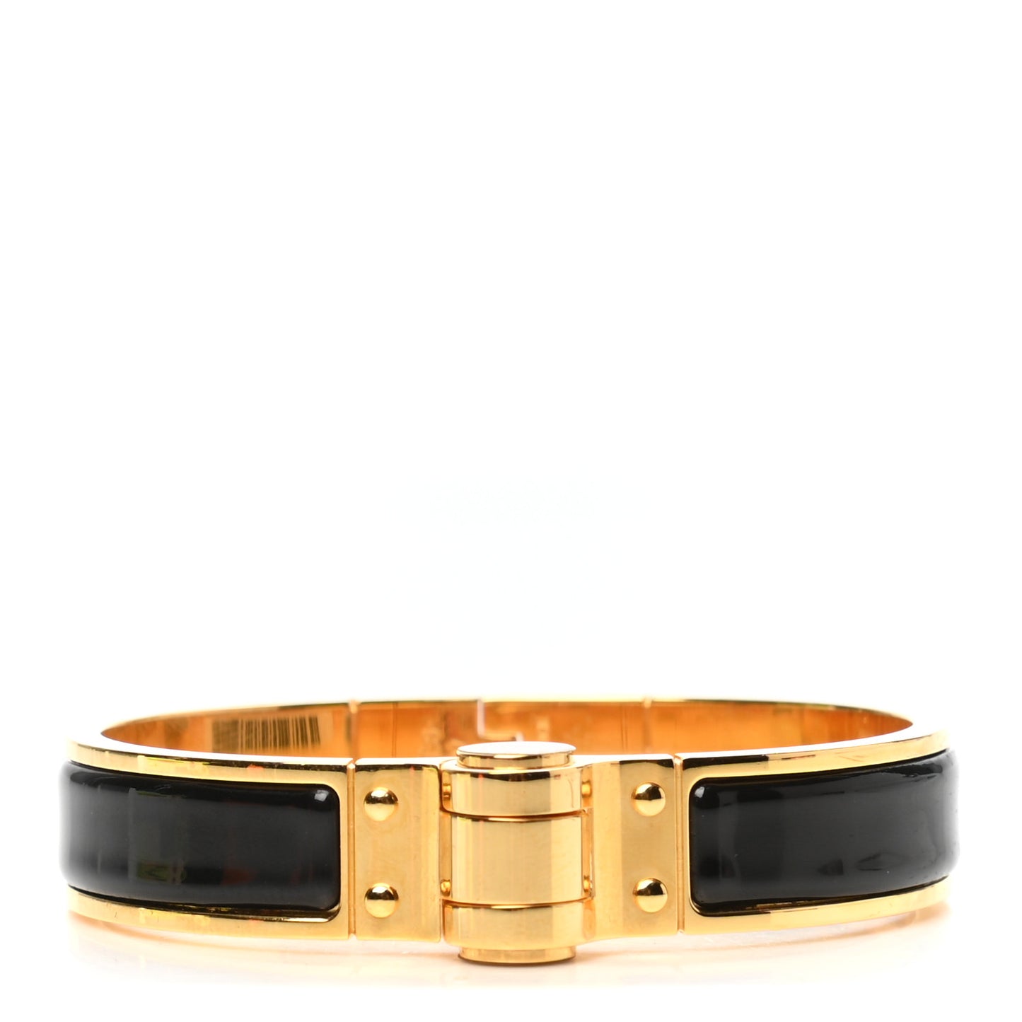 Enamel Charniere Uni Narrow Hinged Bracelet S Black