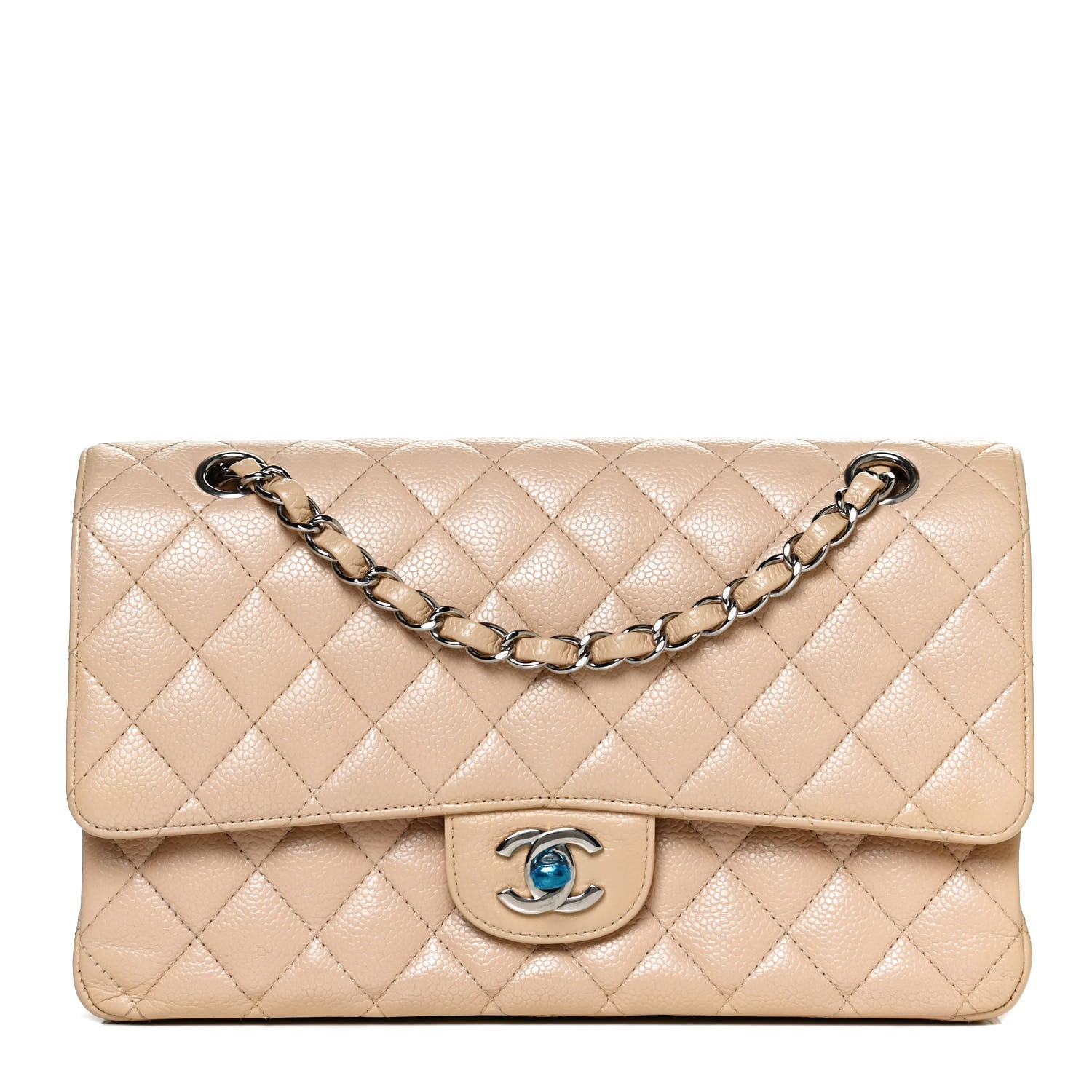 Chanel Caviar Quilted Medium Double Flap Beige 1 of 10
