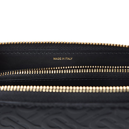 Burberry Calfskin Embossed Monogram Zip Around Wallet Black 6 of 6