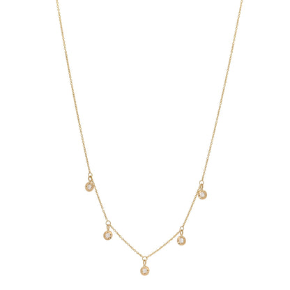Roberto Coin 18K Yellow Gold Diamond Diamonds By The Inch Dangling Five Station Necklace 1 of 6