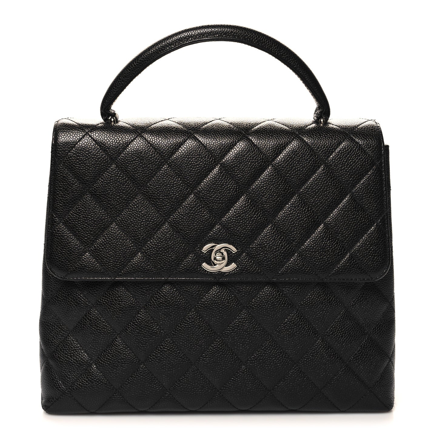 Caviar Quilted Jumbo Kelly Flap Black
