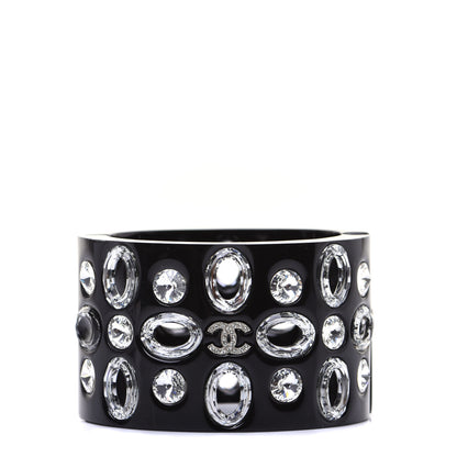 Chanel Resin Crystal CC Cuff Black 1 of 10