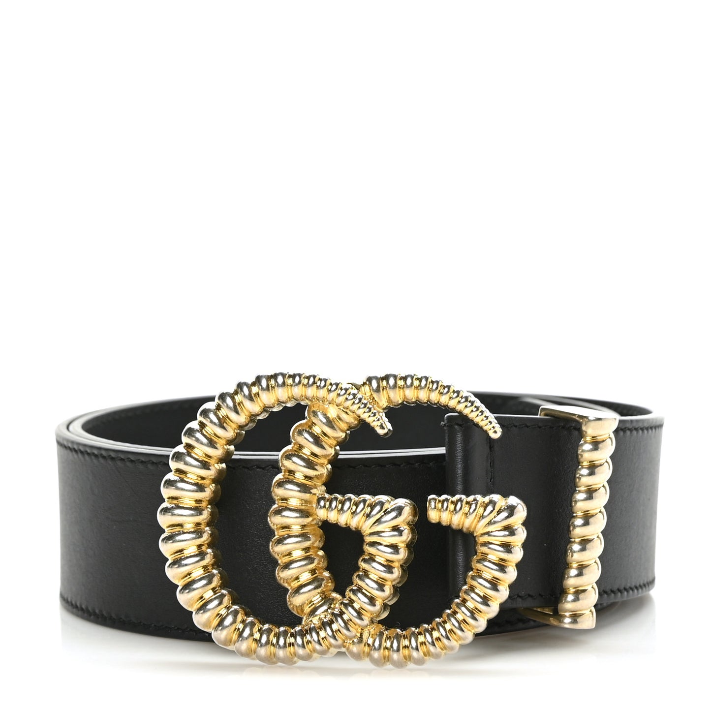 Moon Calfskin Torchon Double G 40mm Belt 80 32 Black