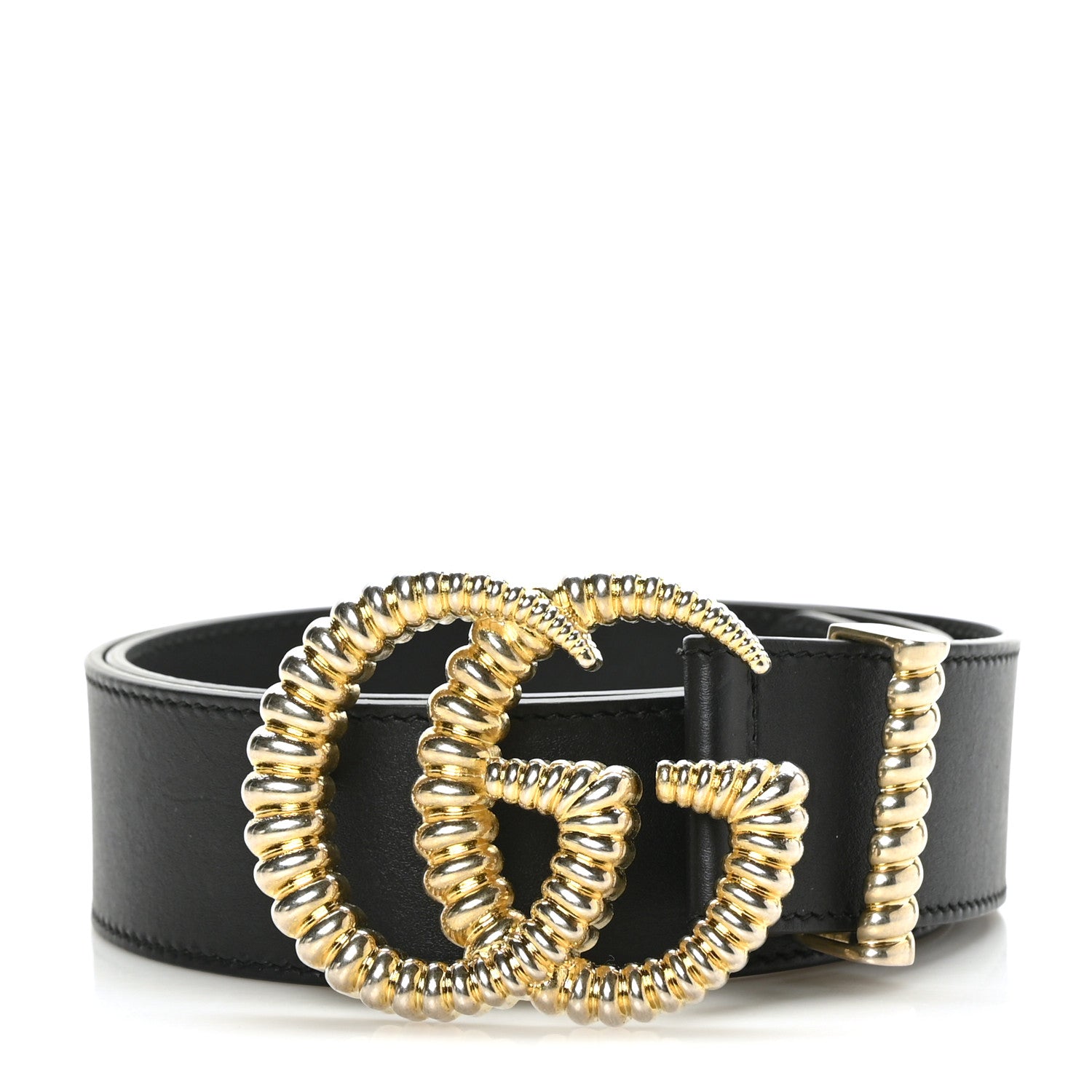 Gucci Moon Calfskin Torchon Double G 40mm Belt 80 32 Black 1 of 6