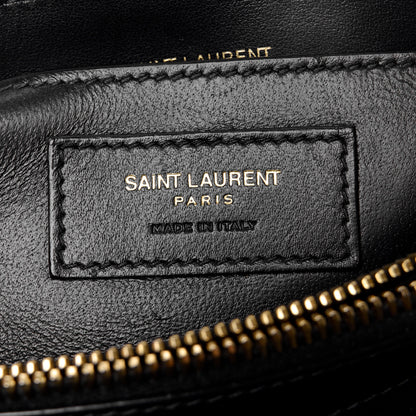 Saint Laurent Calfskin Y Quilted Monogram Small Loulou Chain Satchel Black 7 of 11