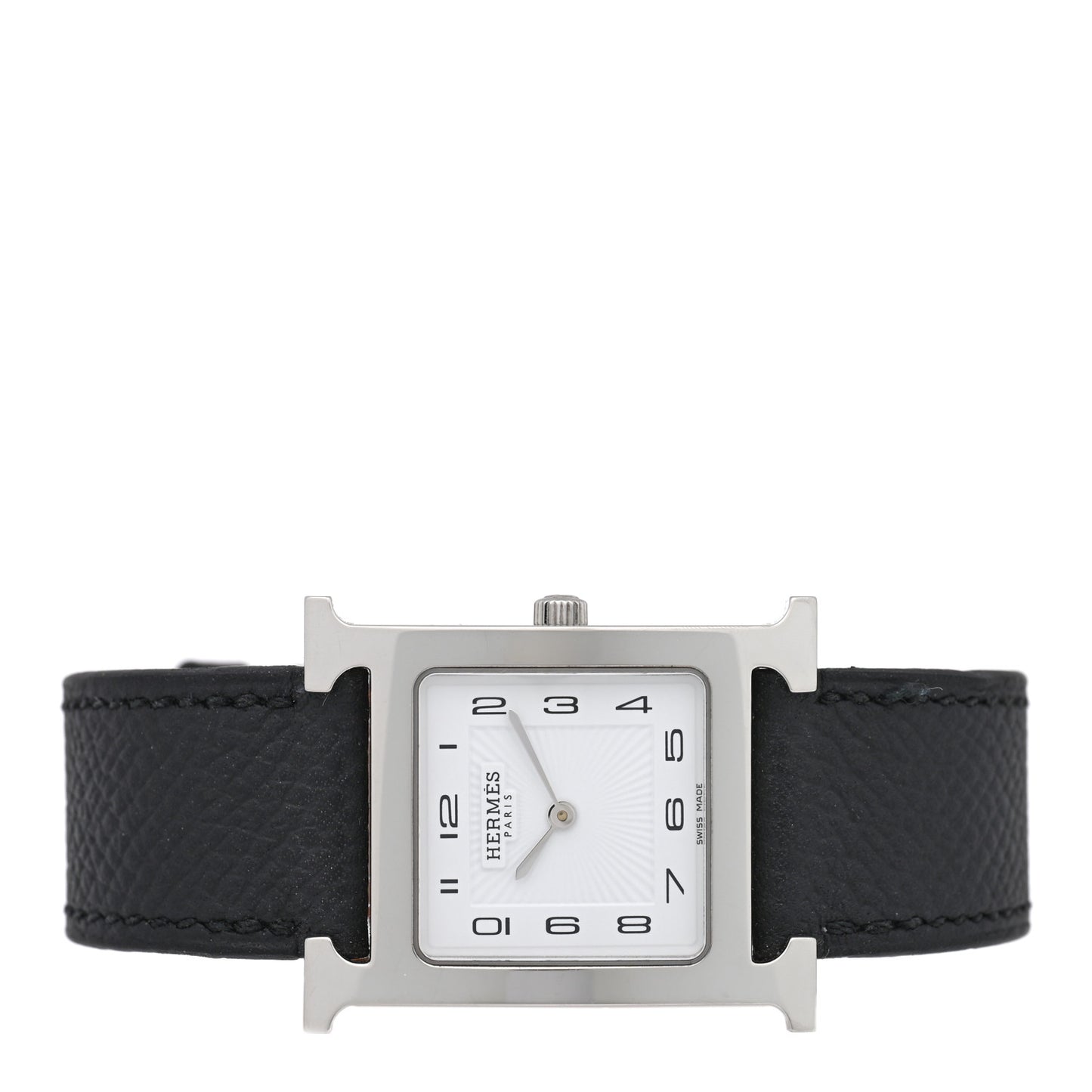 Stainless Steel Epsom 26mm Heure H Hour Quartz Watch Noir