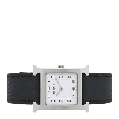 Hermes Stainless Steel Epsom 26mm Heure H Hour Quartz Watch Noir 2 of 5