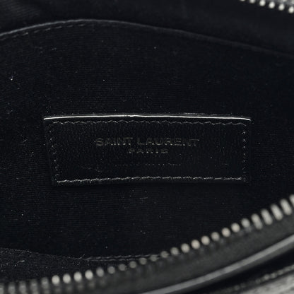 Saint Laurent Grain De Poudre Chevron Monogram Bill Pouch Black 6 of 6