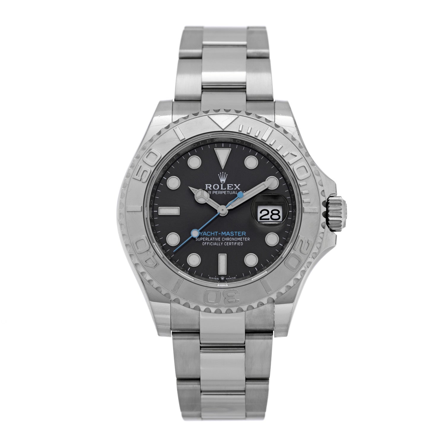 Rolex Stainless Steel Platinum 40mm Oyster Perpetual Date Yacht-Master Watch Slate 126622 1 of 5