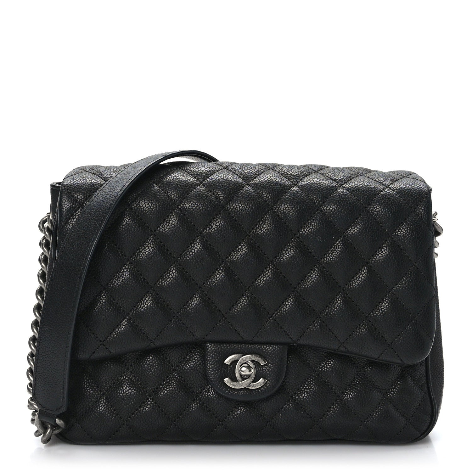 Chanel Caviar Quilted Medium Rock In Rome Single Flap Black 1 of 9