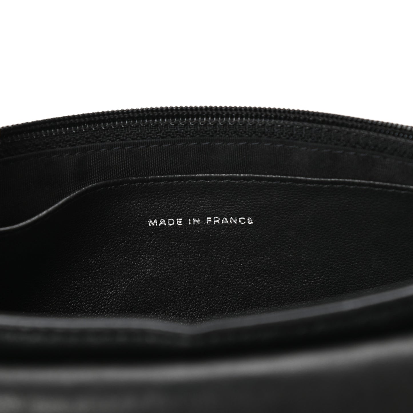 Lambskin Half Moon Wallet On Chain WOC Black