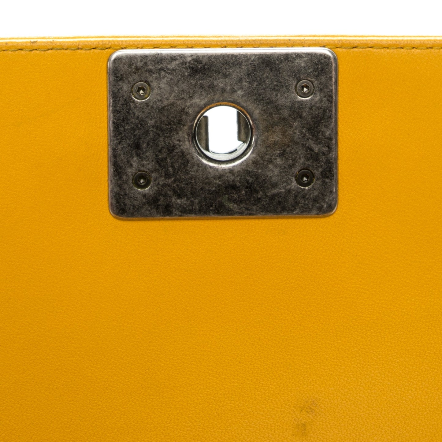 Lambskin Quilted Medium Boy Flap Yellow