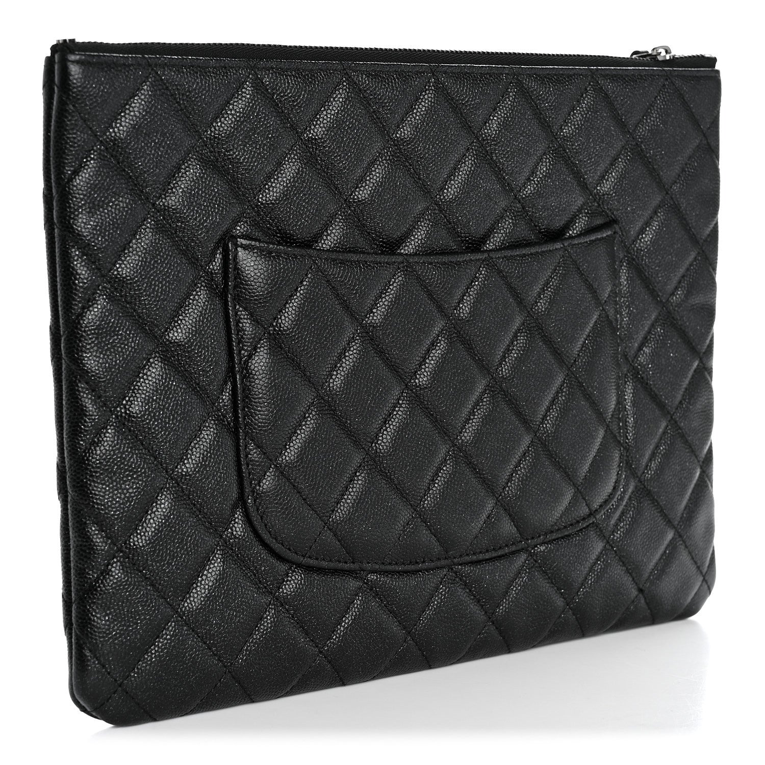 Chanel Iridescent Caviar Quilted Medium Cosmetic Case Black 3 of 9