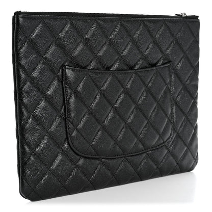 Chanel Iridescent Caviar Quilted Medium Cosmetic Case Black 3 of 9