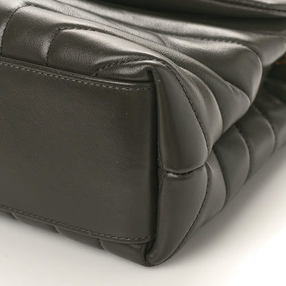 Saint Laurent Calfskin Y Quilted Monogram Small Loulou Chain Satchel Grey Khaki 8 of 8