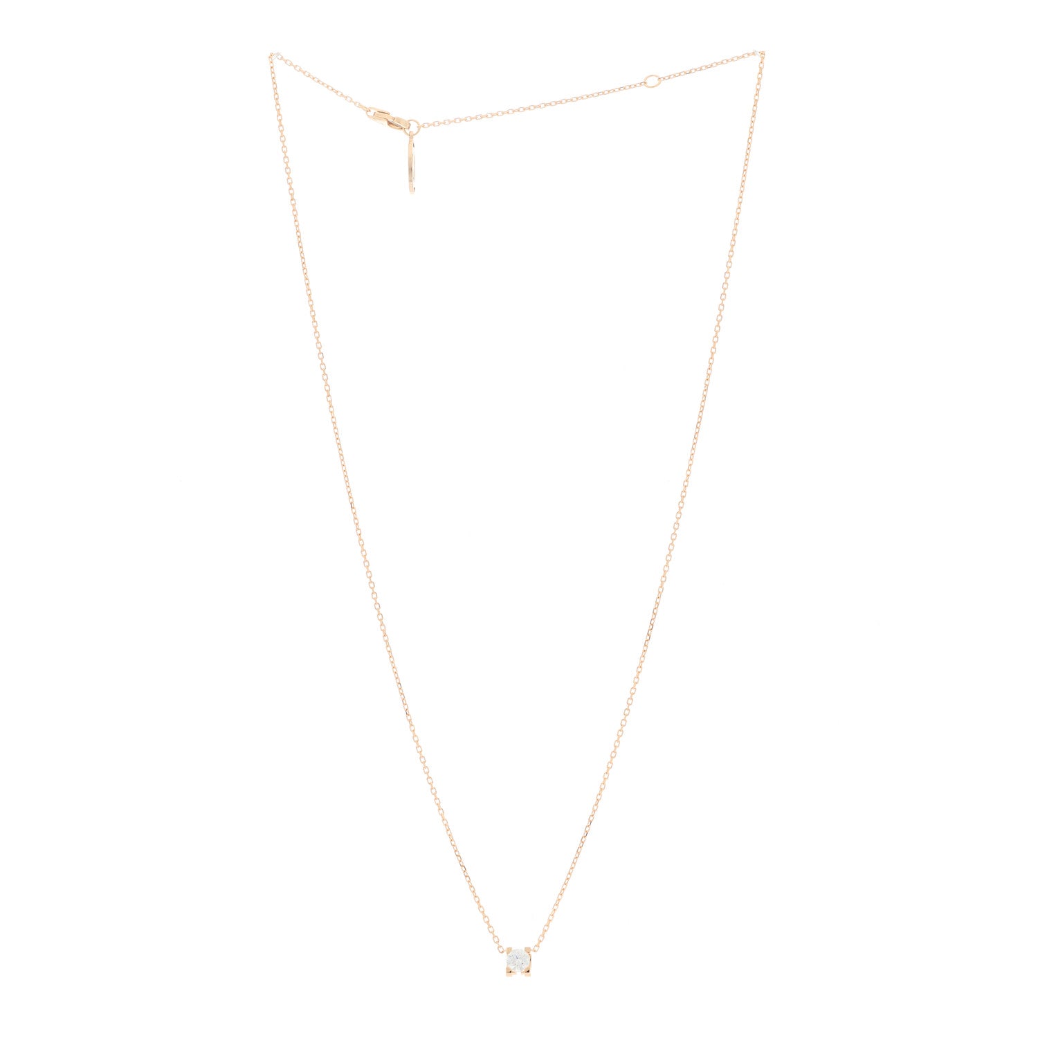 Cartier 18K Pink Gold Diamond .24ct C De Cartier Pendant Necklace 2 of 5