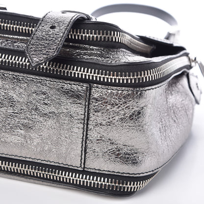 Proenza Schouler Metallic Paper Lambskin Medium PS1 Plus Zip Satchel Dark Silver 9 of 9
