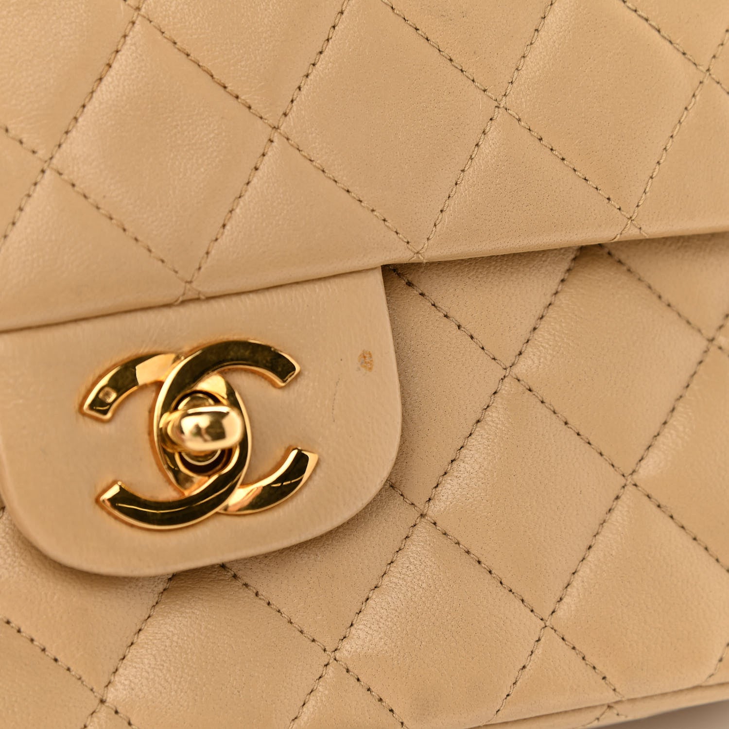 Chanel Lambskin Quilted Small Double Flap Beige 11 of 17