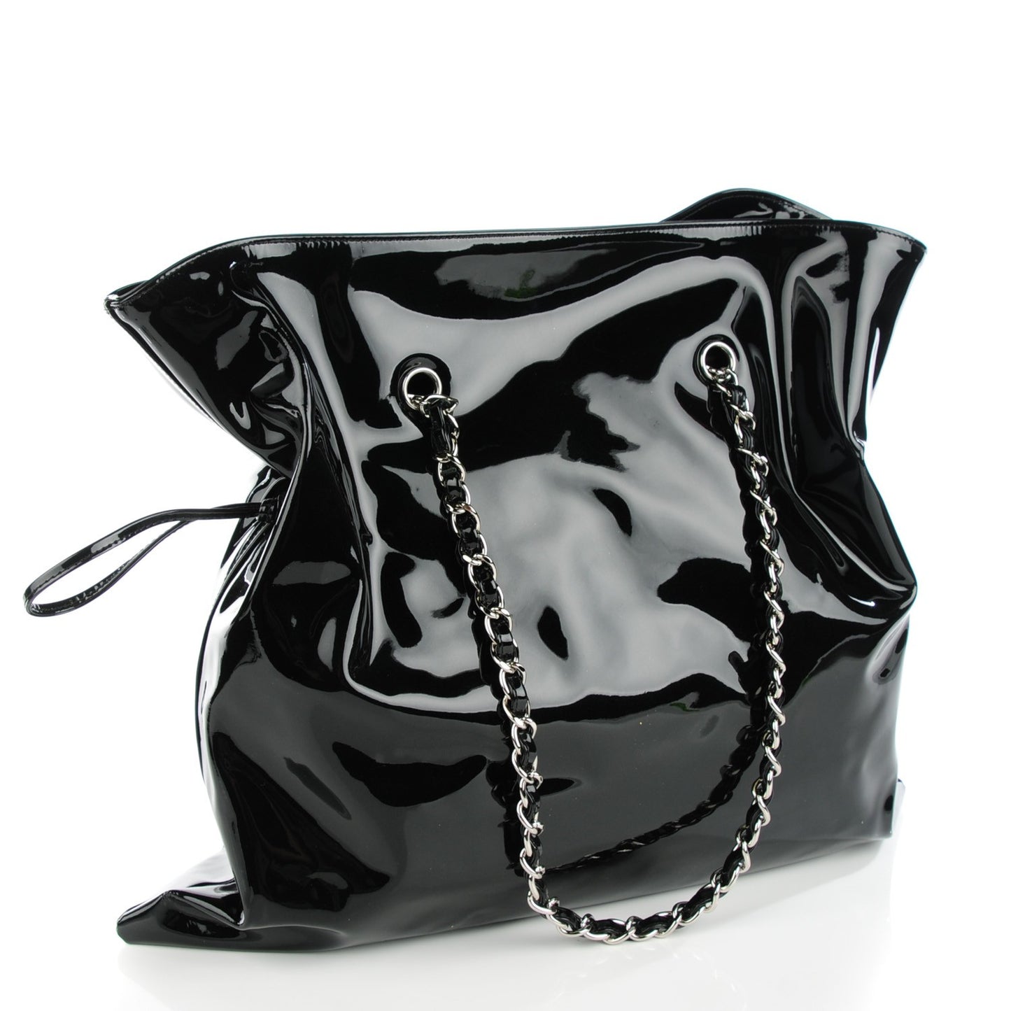 Patent Crystal Strass Bonbons Tote Black