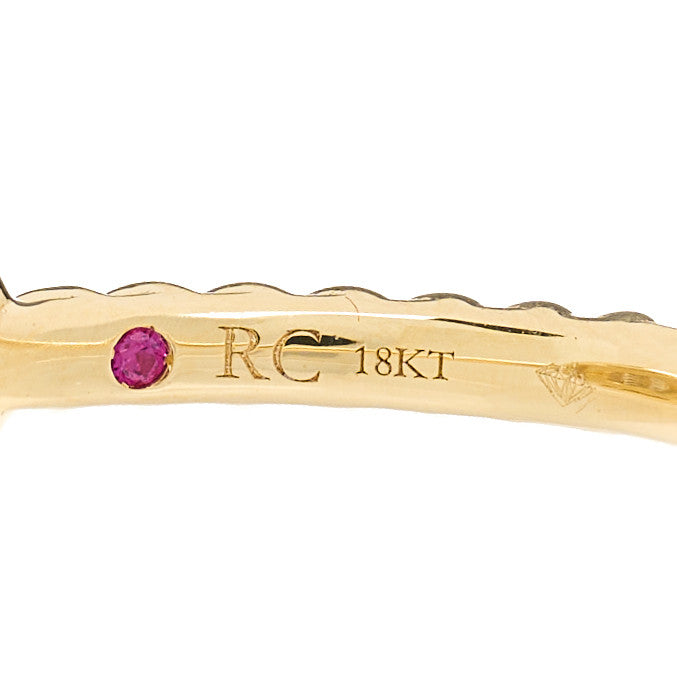 Roberto Coin 18K Yellow Gold Diamond New Barocco Square Ring 54 6.75 4 of 4