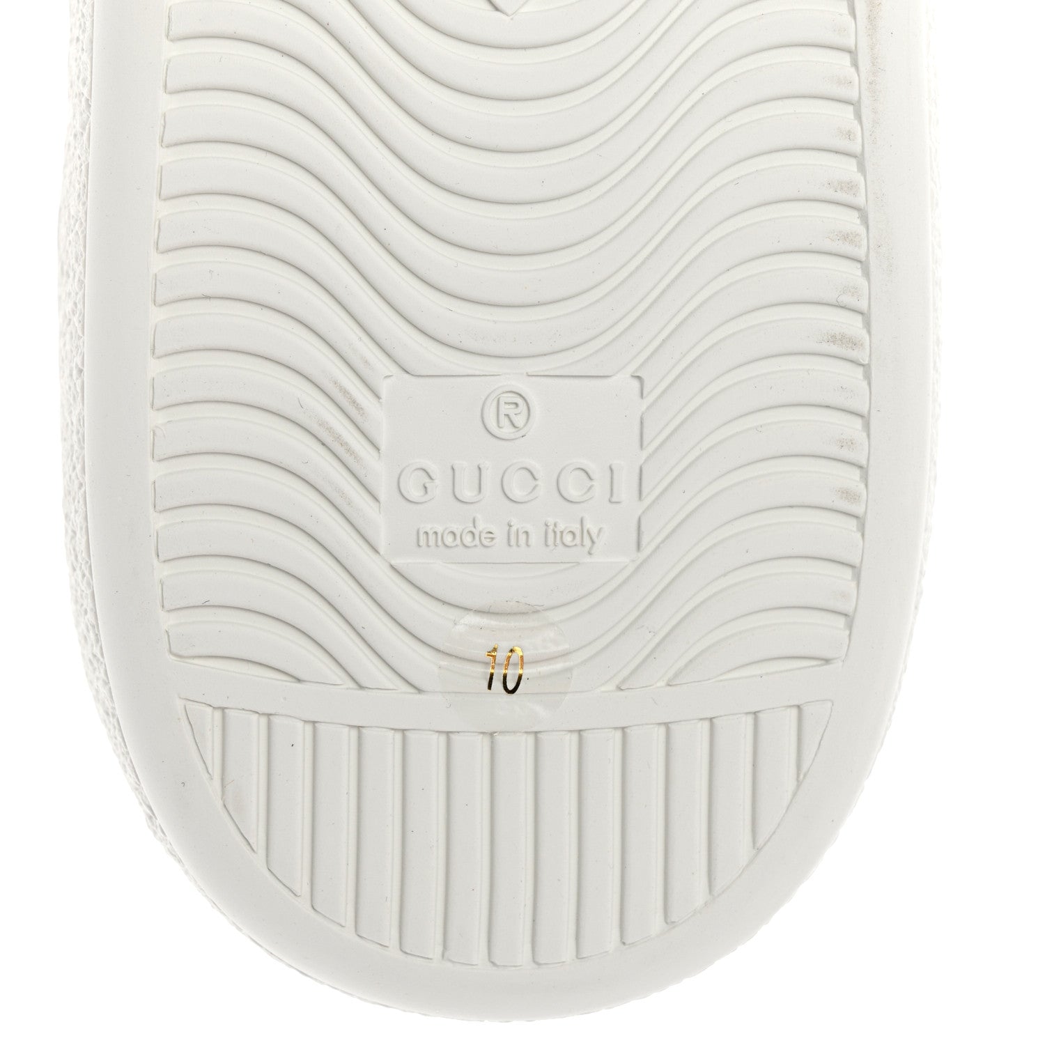 Gucci Calfskin Stripe Mens New Ace Sneakers 10 White Ecru Red Flame 8 of 9