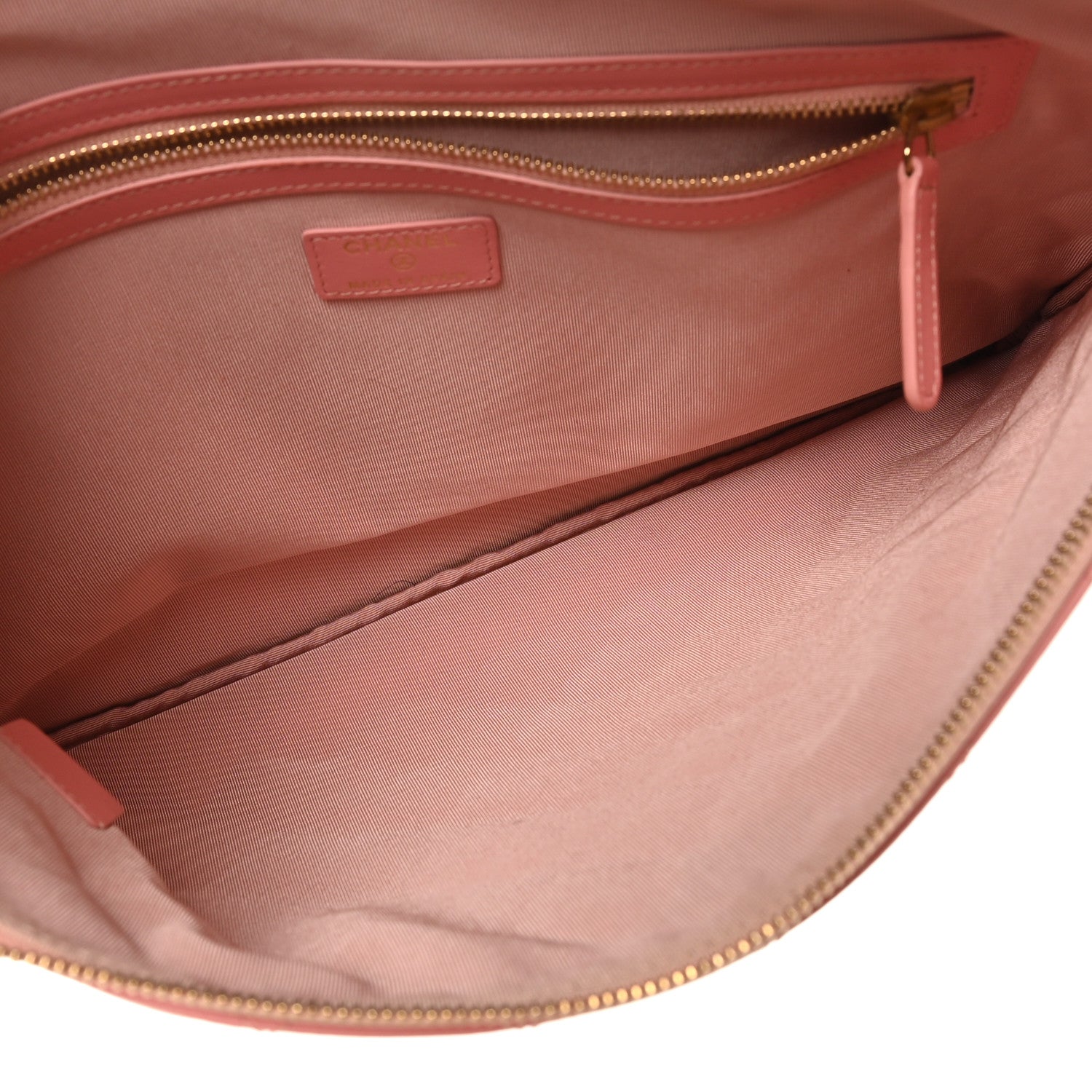 Chanel Lambskin Quilted Large Cosmetic Case Pink 5 of 8