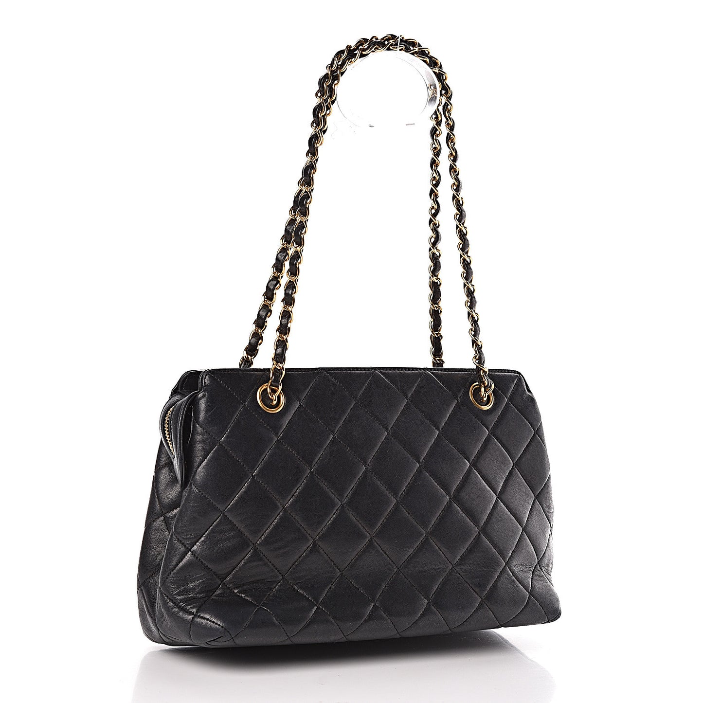 Lambskin Quilted Shoulder Bag Black