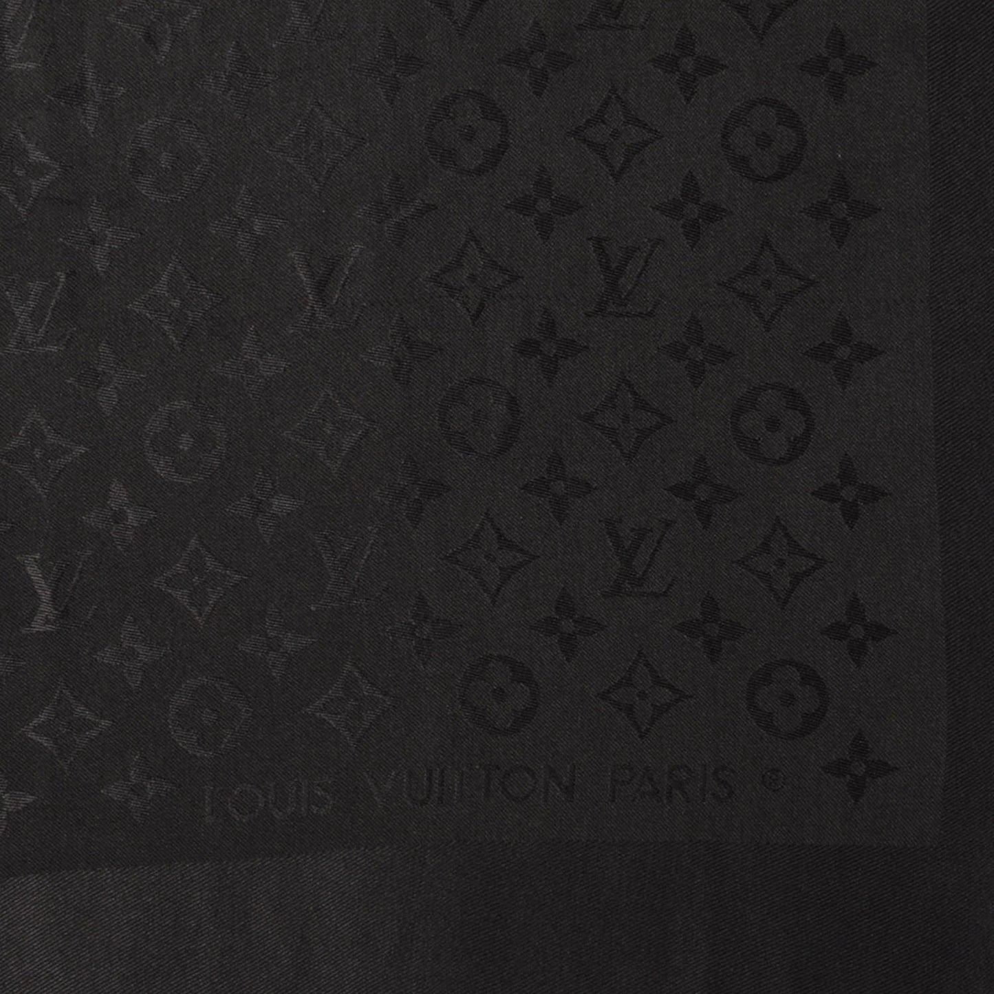 Silk Wool Monogram Shawl Black