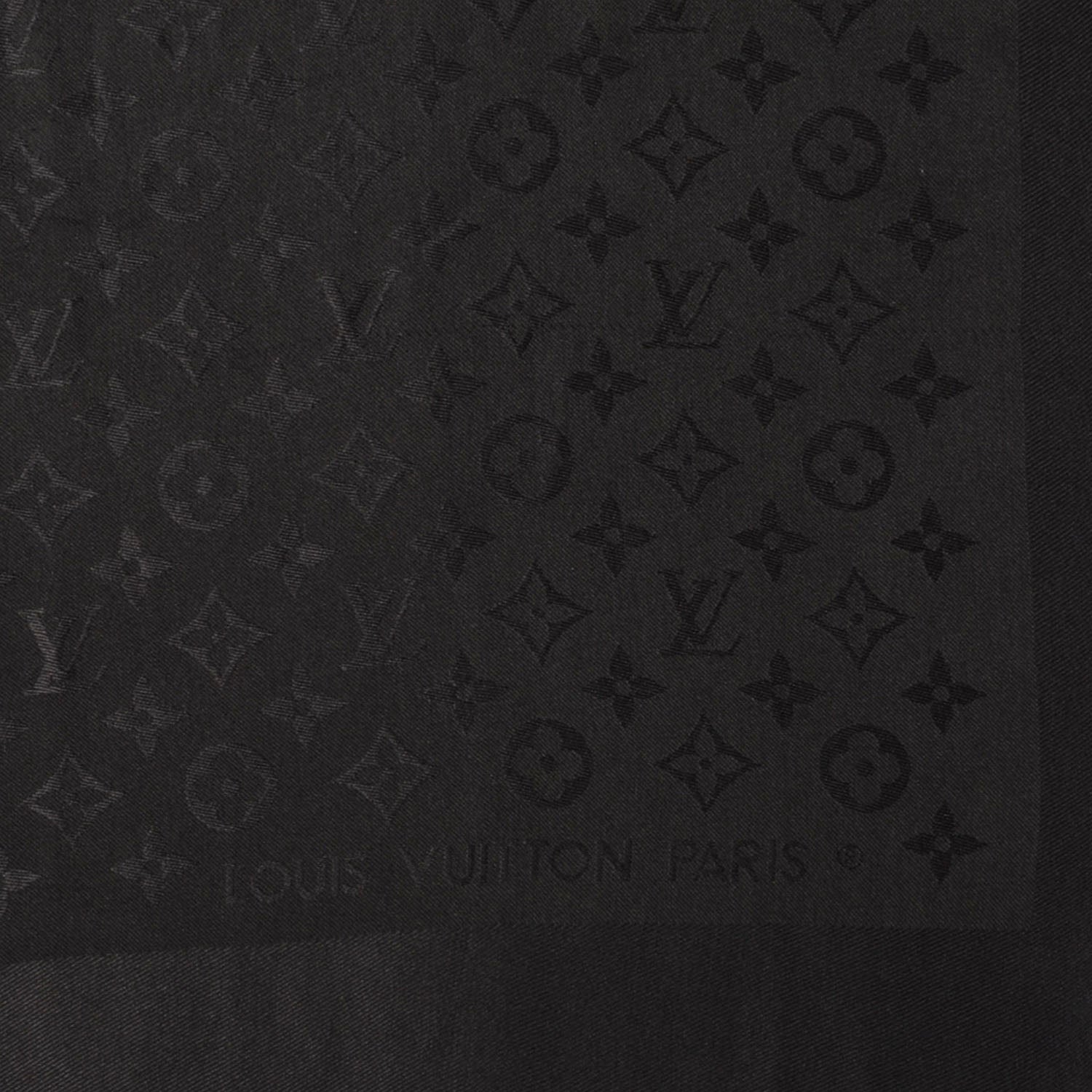 Louis Vuitton Silk Wool Monogram Shawl Black 4 of 6