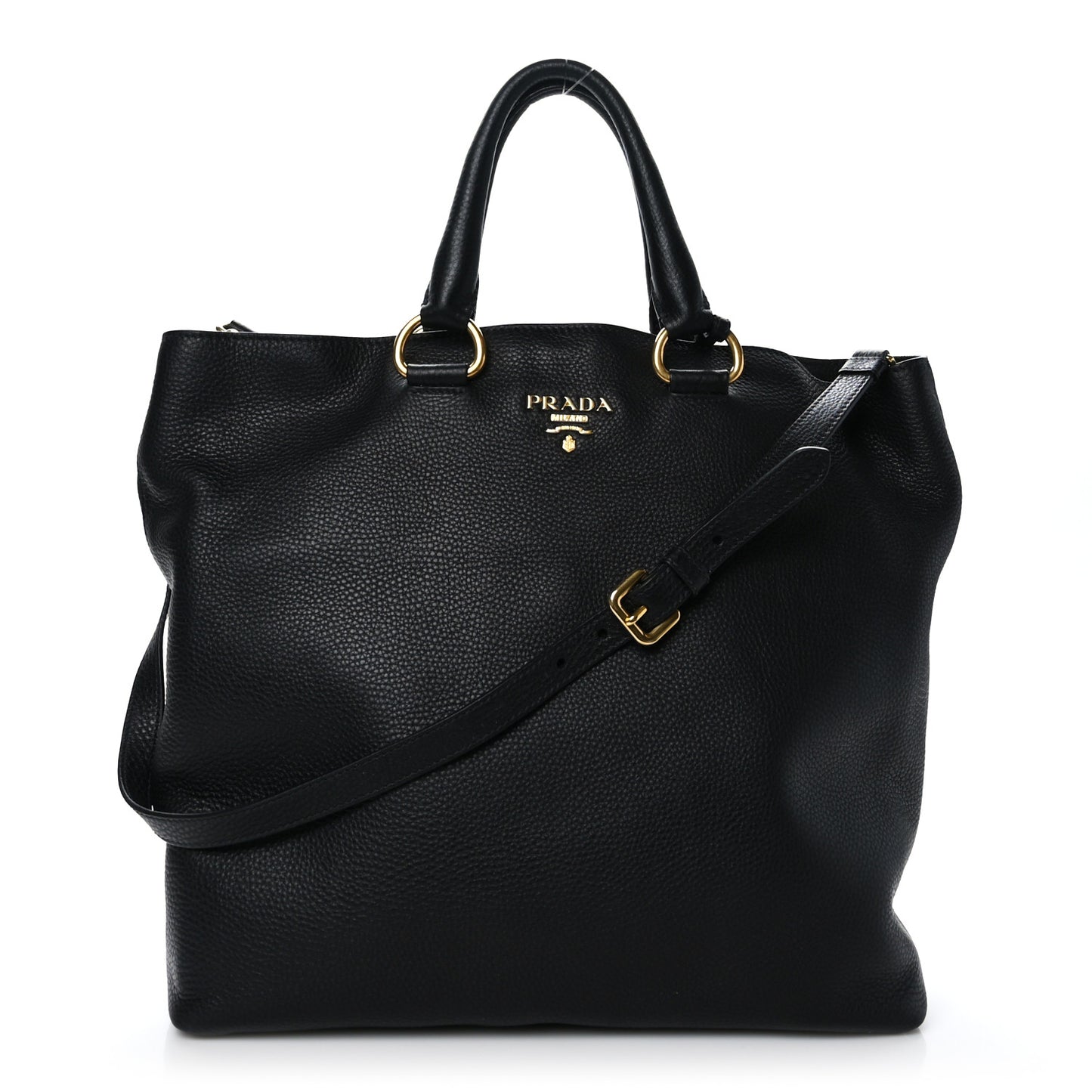 Vitello Daino Shopping Tote Black