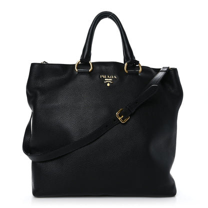 Prada Vitello Daino Shopping Tote Black 1 of 8