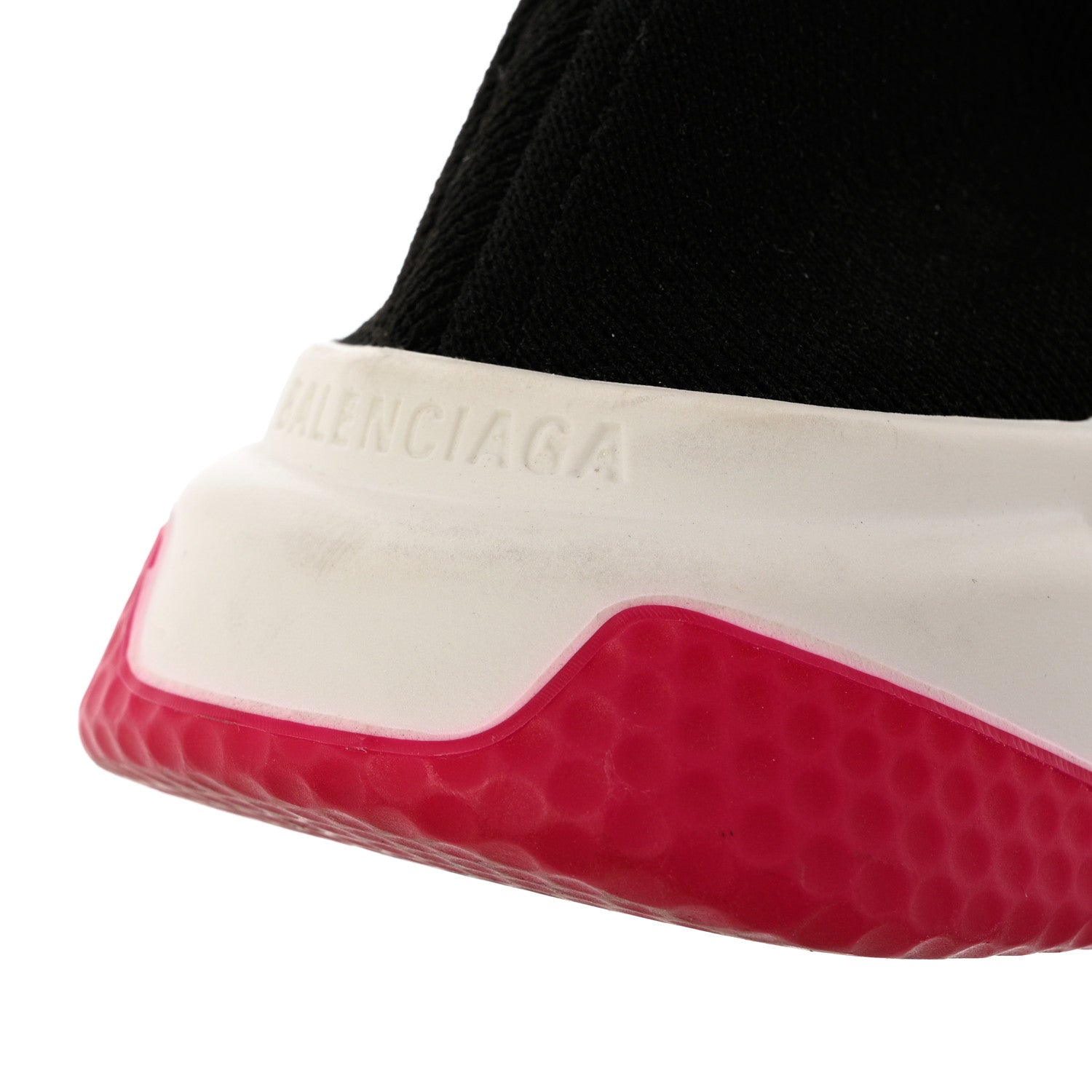 Balenciaga Neoprene Knit Womens Speed Sneakers 36 Black Pink 9 of 9